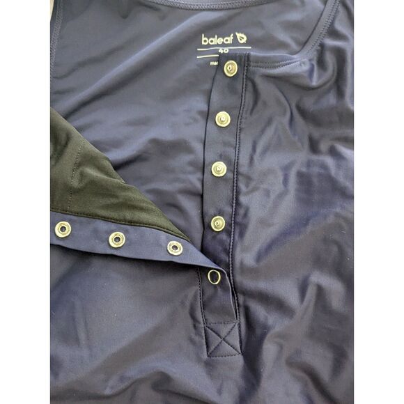 Baleaf Women's Button Up One Piece Swimsuit Built in Bra Navy Blue Size XL - Picture 9 of 9